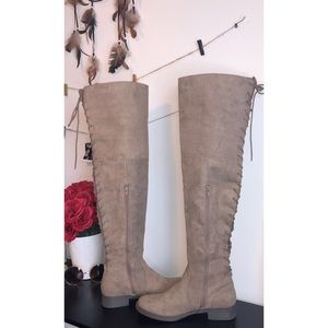 Thigh High Back Lace Up Boots